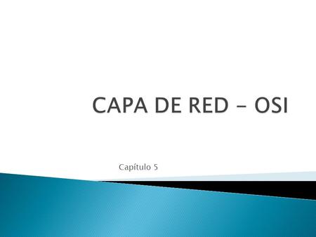 CAPA DE RED - OSI Capítulo 5.