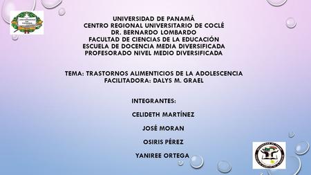 Universidad de Panamá Centro Regional Universitario de coclé Dr