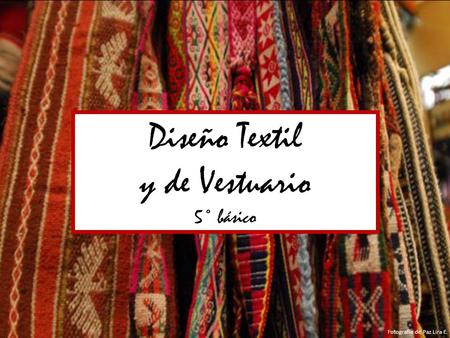 Diseño Textil y de Vestuario 5° básico Fotografía de Paz Lira E.