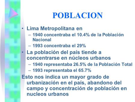 POBLACION Lima Metropolitana en