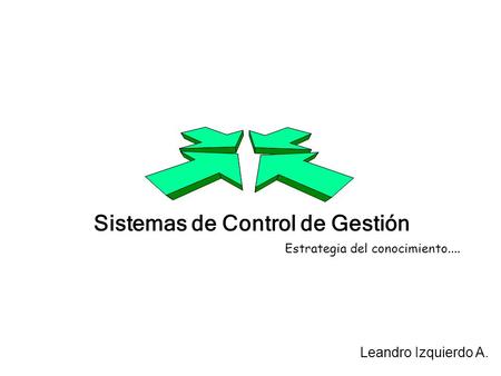 Sistemas de Control de Gestión Leandro Izquierdo A. Estrategia del conocimiento....