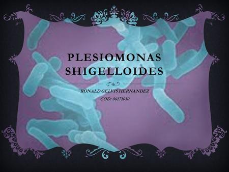 PLESIOMONAS SHIGElLOIDES
