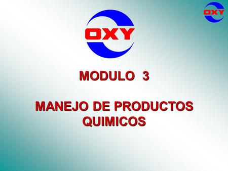 MODULO 3 MANEJO DE PRODUCTOS QUIMICOS.