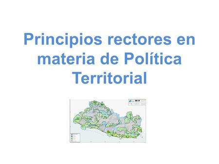 Principios rectores en materia de Política Territorial