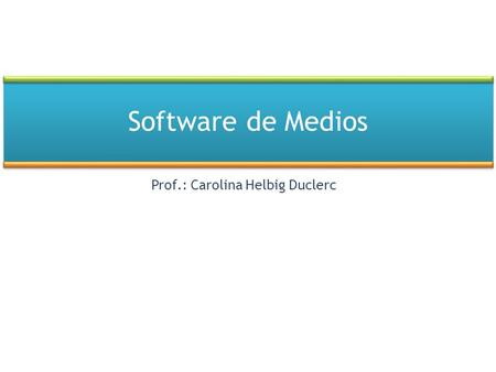 Prof.: Carolina Helbig Duclerc