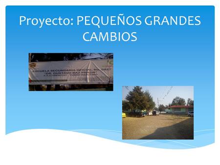 Proyecto: PEQUEÑOS GRANDES CAMBIOS