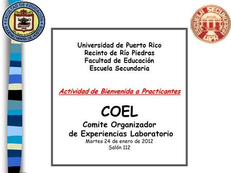 COEL Comite Organizador de Experiencias Laboratorio