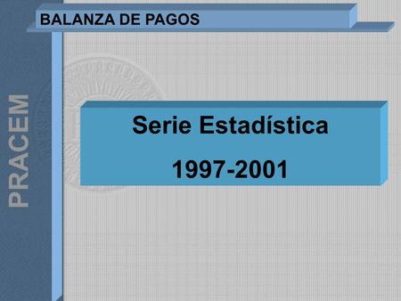 Serie Estadística 1997-2001 PRACEM BALANZA DE PAGOS.