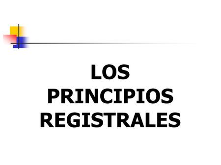 LOS PRINCIPIOS REGISTRALES