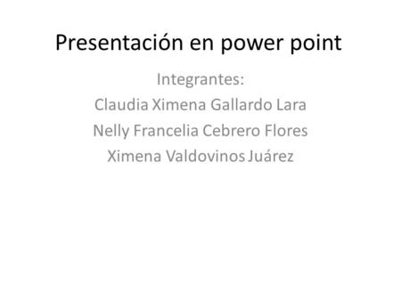 Presentación en power point
