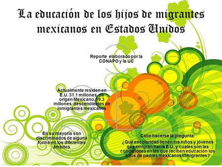La educación de los hijos de migrantes mexicanos en Estados Unidos