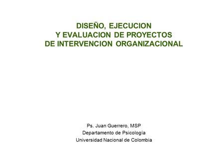 Ps. Juan Guerrero, MSP Departamento de Psicología