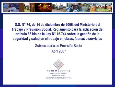 Subsecretaría de Previsión Social Abril 2007