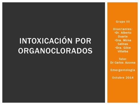 Intoxicación por OrganoClorados