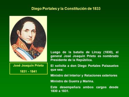 Diego Portales y la Constitución de 1833
