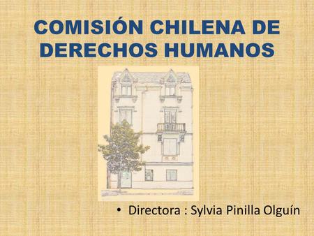 COMISIÓN CHILENA DE DERECHOS HUMANOS Directora : Sylvia Pinilla Olguín.