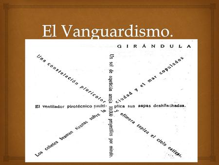 El Vanguardismo..