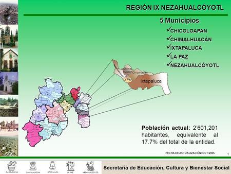 5 Municipios CHICOLOAPAN CHIMALHUACÁN IXTAPALUCA LA PAZ NEZAHUALCÓYOTL