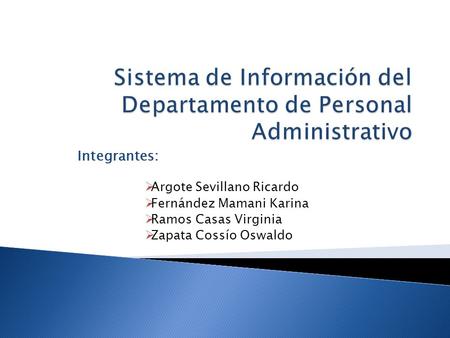 Sistema de Información del Departamento de Personal Administrativo