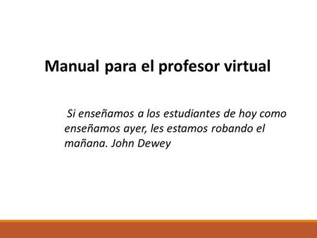 Manual para el profesor virtual