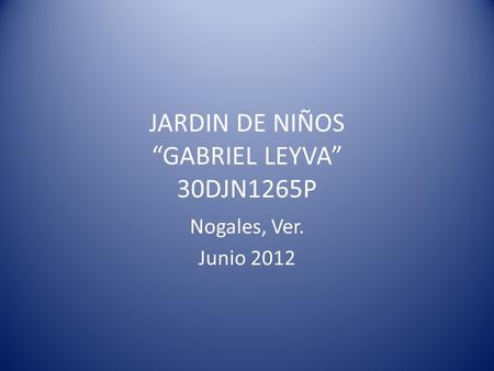 JARDIN DE NIÑOS “GABRIEL LEYVA” 30DJN1265P