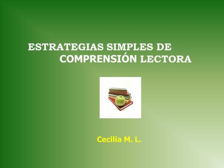 ESTRATEGIAS SIMPLES DE COMPRENSIÓN LECTORA