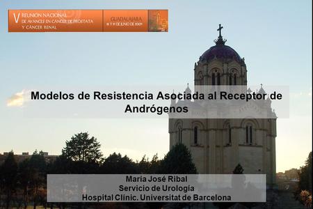 Modelos de Resistencia Asociada al Receptor de Andrógenos María José Ribal Servicio de Urología Hospital Clínic. Universitat de Barcelona.