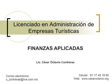 Licenciado en Administración de Empresas Turísticas