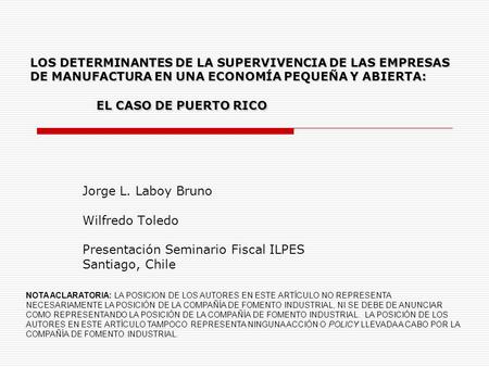 Presentación Seminario Fiscal ILPES Santiago, Chile
