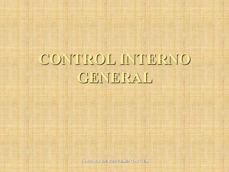 CONTROL INTERNO GENERAL
