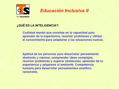 Educación Inclusiva II