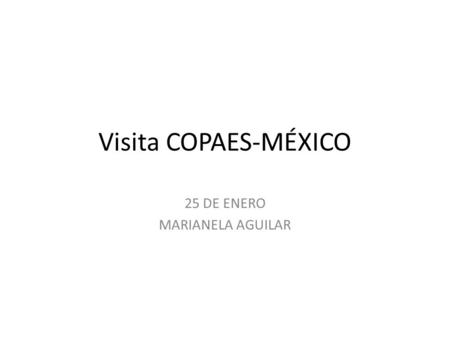 Visita COPAES-MÉXICO 25 DE ENERO MARIANELA AGUILAR.