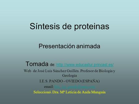 Síntesis de proteinas Presentación animada
