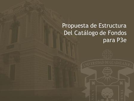 Propuesta de Estructura Del Catálogo de Fondos para P3e.