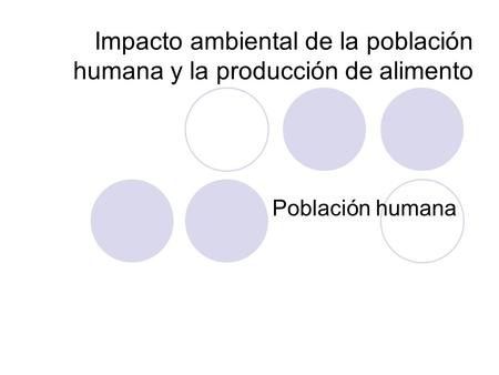 Impacto ambiental de la población humana y la producción de alimento