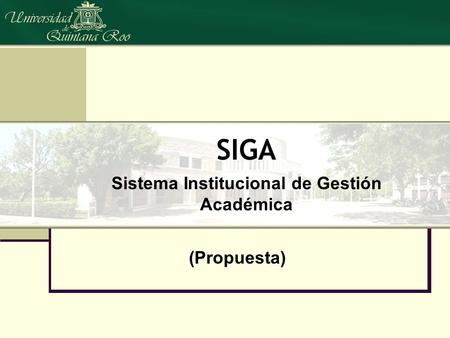 SIGA Sistema Institucional de Gestión Académica (Propuesta)