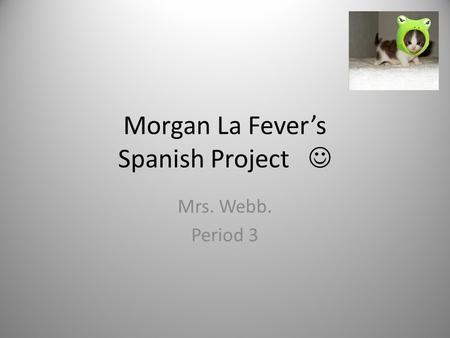 Morgan La Fever’s Spanish Project Mrs. Webb. Period 3.