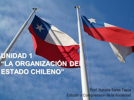 UNIDAD 1 “LA ORGANIZACIÓN DEL ESTADO CHILENO” Prof. Natalia Salas Tapia Estudio y Comprensión de la Sociedad.
