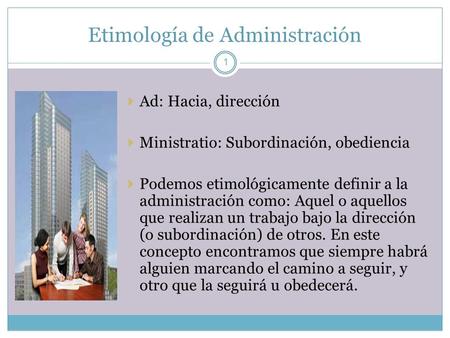 Etimología de Administración