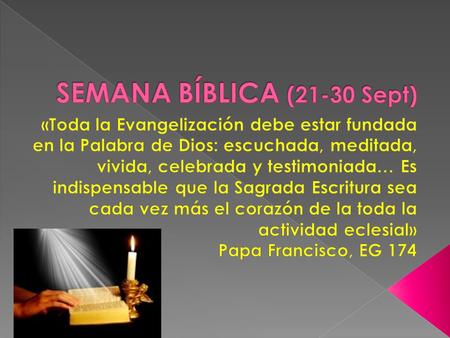 SEMANA BÍBLICA (21-30 Sept)