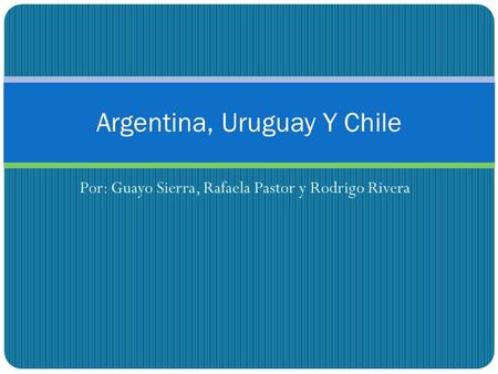 Argentina, Uruguay Y Chile