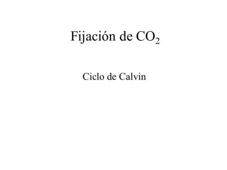 Fijación de CO2 Ciclo de Calvin.