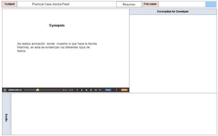 Description for Developer Audio SubjectLO File name Practical Case Adobe Flash Synopsis Resumen Se realiza animación donde muestra lo que hace la familia.