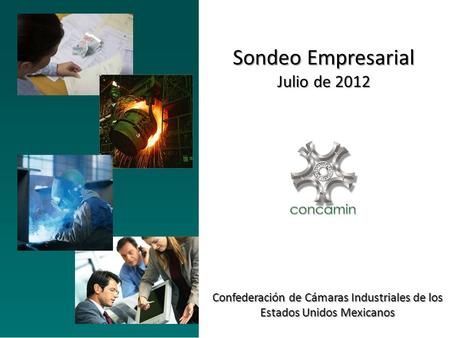 Sondeo Empresarial Julio de 2012 Confederación de Cámaras Industriales de los Estados Unidos Mexicanos.