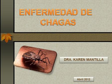 ENFERMEDAD DE CHAGAS DRA. KAREN MANTILLA Abril 2012.