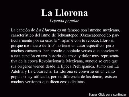 La Llorona Leyenda popular.