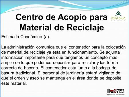 Centro de Acopio para Material de Reciclaje