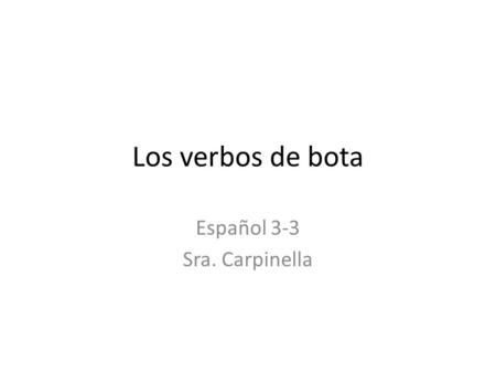 Español 3-3 Sra. Carpinella