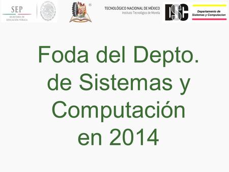 Foda del Depto. de Sistemas y Computación en 2014.