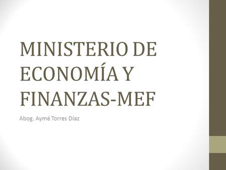 MINISTERIO DE ECONOMÍA Y FINANZAS-MEF